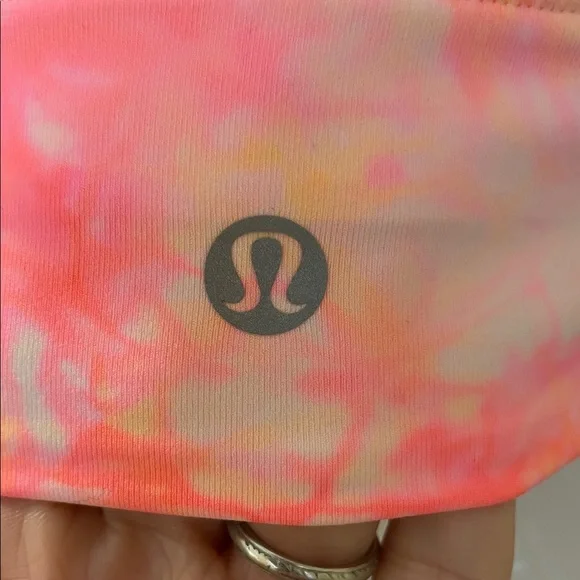 Lululemon Energy Bra High Neck LongLine Coral /Pink /Yellow Floral $58 NWOT - Picture 6 of 9